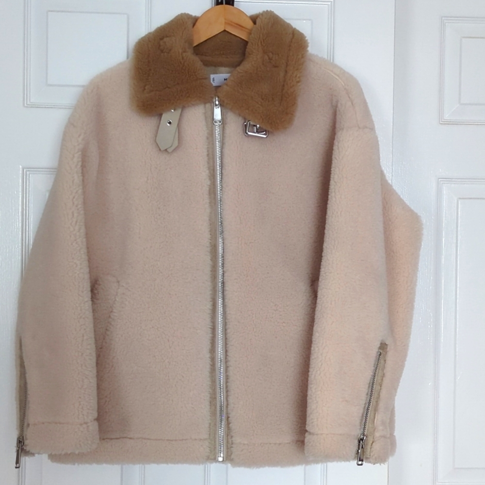 Mango Oversized Faux Shearling Fur Jacket